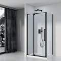 Душевой уголок Black&White Stellar Wind S818 BC 100x80 прозрачные стекла / профиль черный матовый