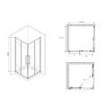 Душевой уголок Abber Schwarzer Diamant AG02090BMH 90x90 стекла матовые, профиль черный