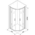 Душевой уголок Roxen Santi 80x80 стекла прозрачные, профиль черный