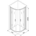 Душевой уголок Roxen Santi 90x90 стекла прозрачные, профиль черный