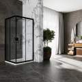 Душевой уголок Roxen Caspia 90x90 стекла прозрачные, профиль черный