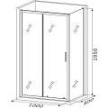 Душевой уголок Roxen Caspia 100x80 стекла прозрачные, профиль хром
