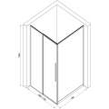 Душевой уголок Roxen Caspia 120x80 стекла прозрачные, профиль черный
