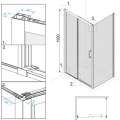 Душевой уголок Roxen Caspia 120x80 стекла прозрачные, профиль черный